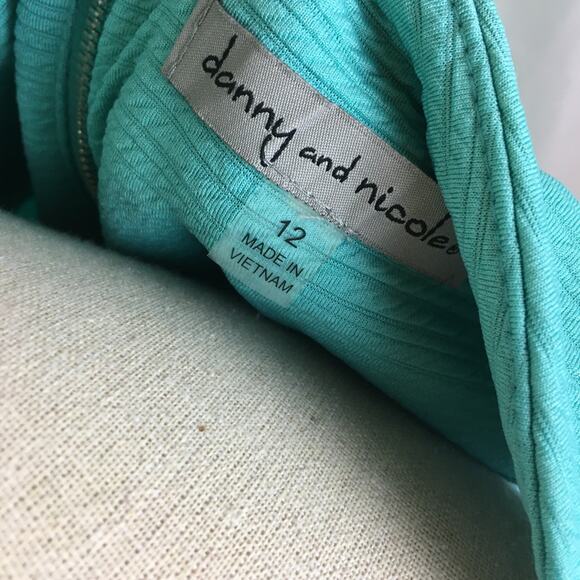 Danny & Nicole Fit & Flare Dress Aqua Navy 12 - Picture 12 of 16